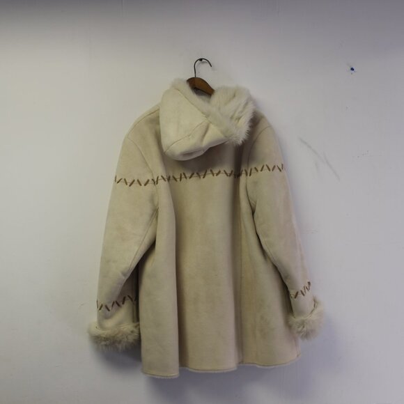 Women's 3X Vintage Faux Suede Fur Jacket With Hood 'Penmans' - Picture 3 of 6